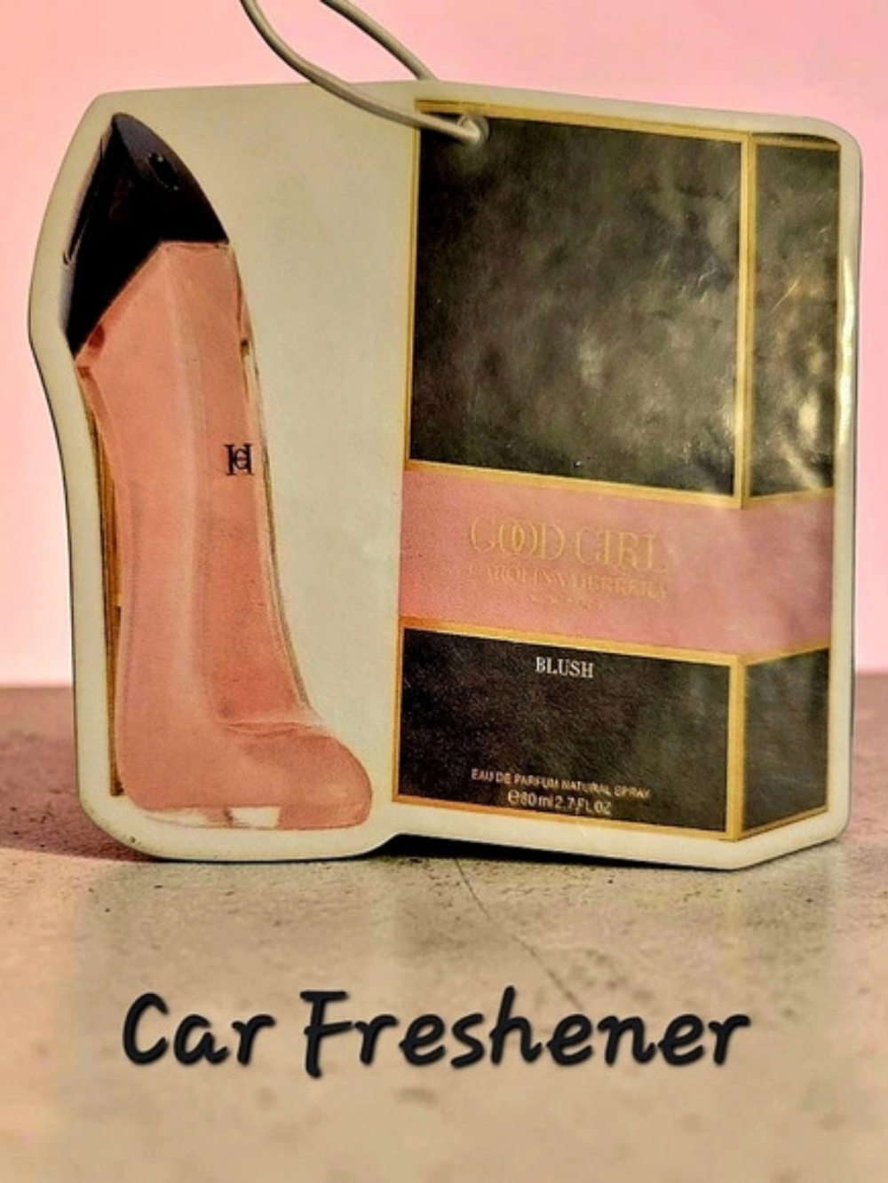 Carolina Herrera Good Girl Blush Car Air Freshener Pink & Black NWT